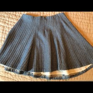 Alice + Olivia Blue and White Chevron Skirt NWOT